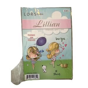 LDRS Lillian Friends and Love - die and stamp set  - 8 stamps and 8 dies